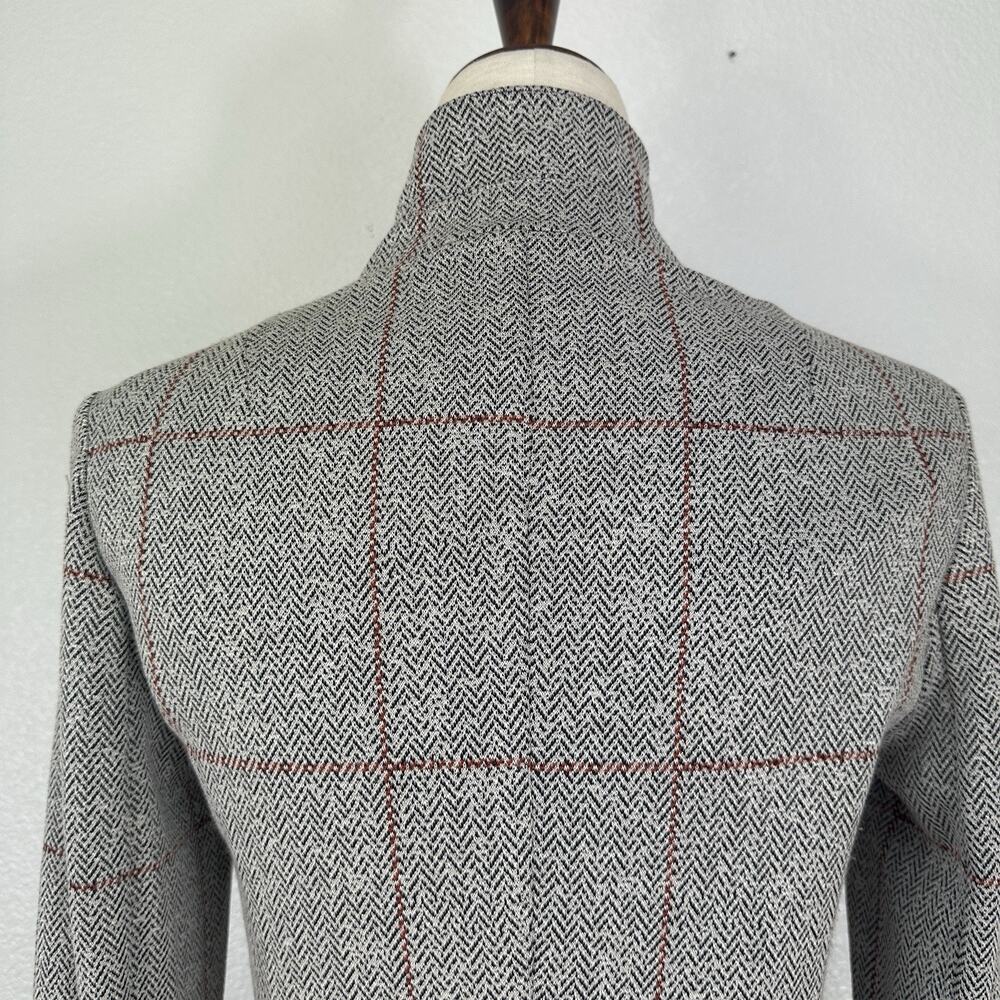 Rag & Bone Slade Ponte Blazer Women Size 0 Gray Herringbone Windowpane Check - Picture 12 of 16